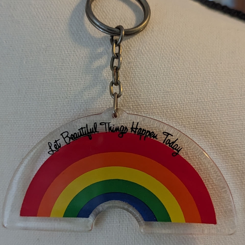 NIP - Vintage 80s Rainbow Keychain/ Bag Charm - LGBTQ
